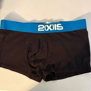 2xist Black Boxer Briefs with Blue Waistband